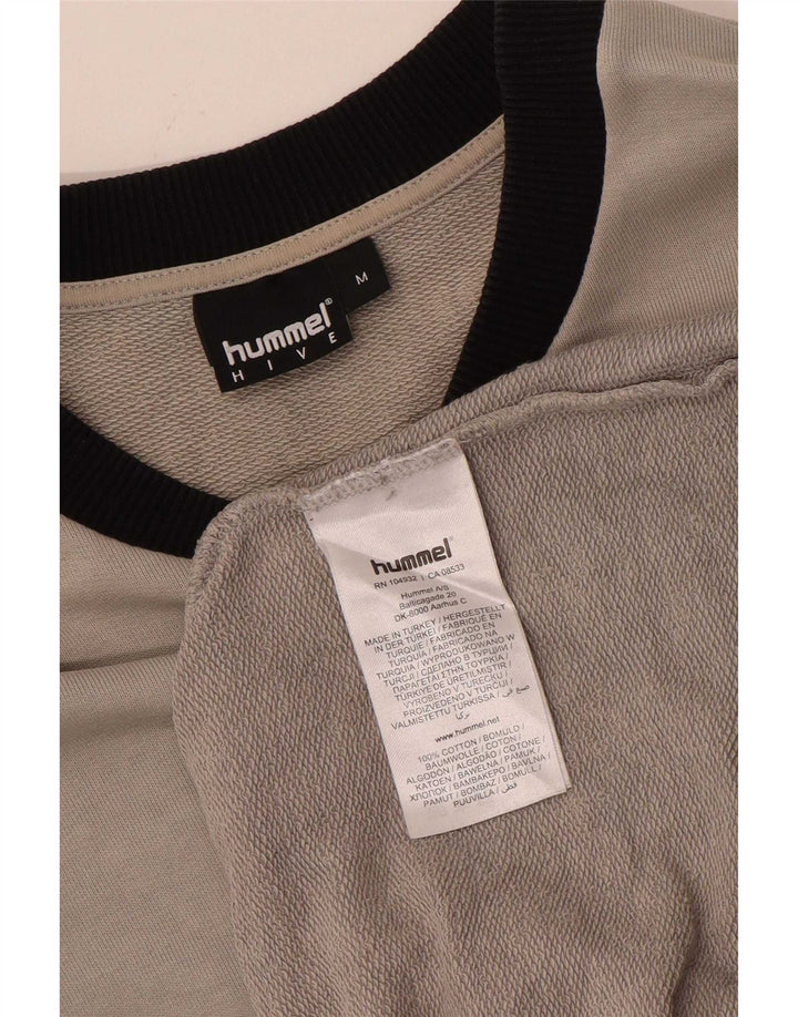 Hummel Mens Graphic Sweatshirt Jumper Medium Grey Colourblock Cotton
