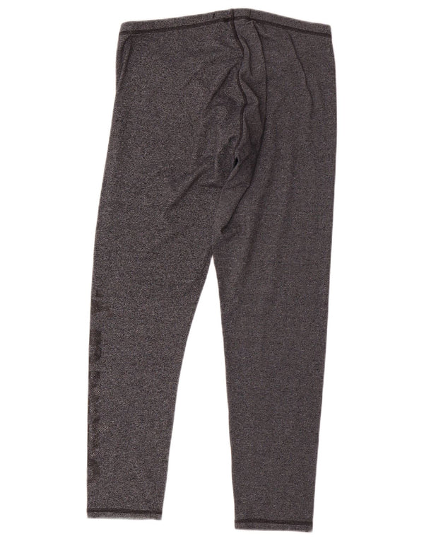 Superdry Womens Graphic Leggings UK 14 Large Grey Flecked Cotton
