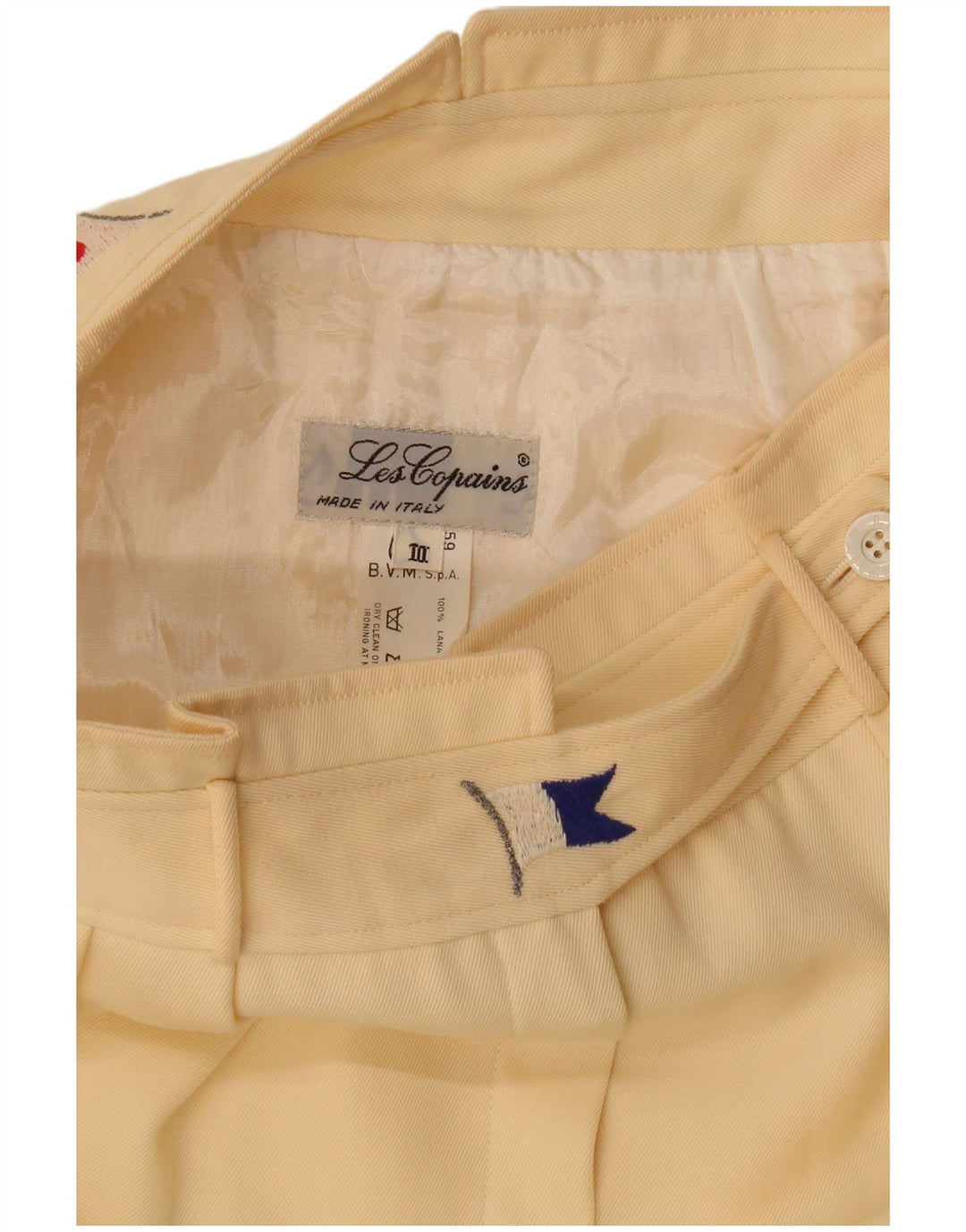 Les Copains Womens A-Line Skirt W28 Medium Off White Wool