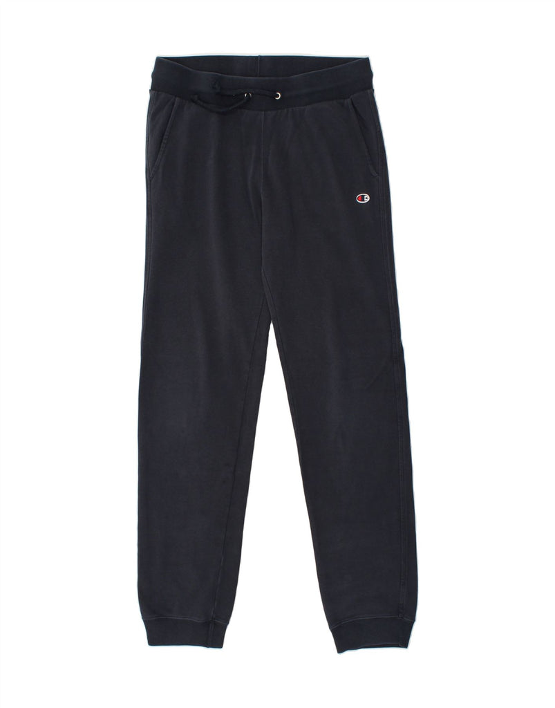 CHAMPION Womens Tracksuit Trousers Joggers UK 16 Large Navy Blue Cotton | Vintage Champion | Thrift | Second-Hand Champion | Used Clothing | Messina Hembry 