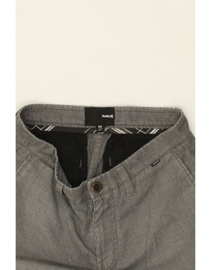 HURLEY Mens Chino Shorts W30 Medium Grey Vintage Hurley and Second-Hand Hurley from Messina Hembry 