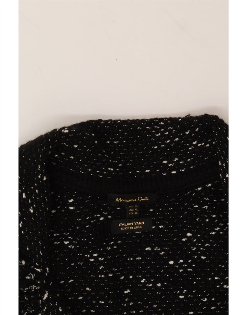 MASSIMO DUTTI Womens Cardigan Sweater UK 18 XL Black Flecked Vintage Massimo Dutti and Second-Hand Massimo Dutti from Messina Hembry 