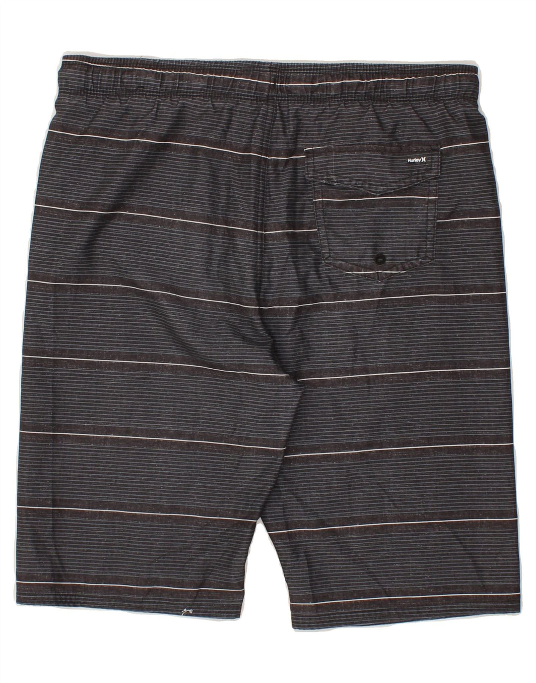 HURLEY Boys Swimming Shorts 13-14 Years XL Grey Pinstripe Polyester Vintage Hurley and Second-Hand Hurley from Messina Hembry 
