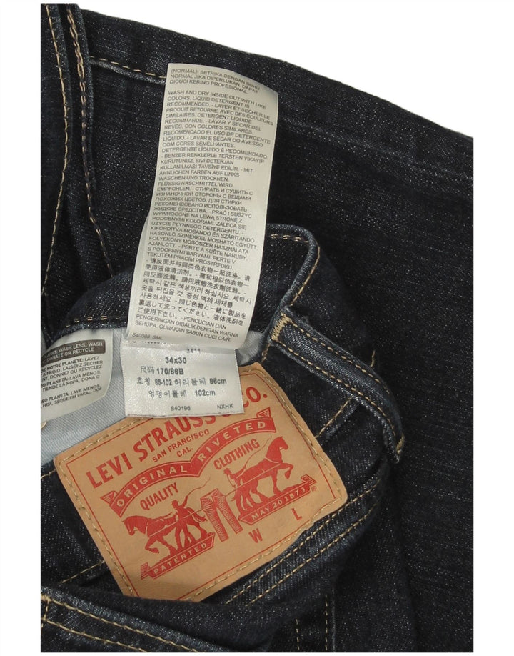 Levi's Mens Slim Jeans W34 L30 Navy Blue Cotton