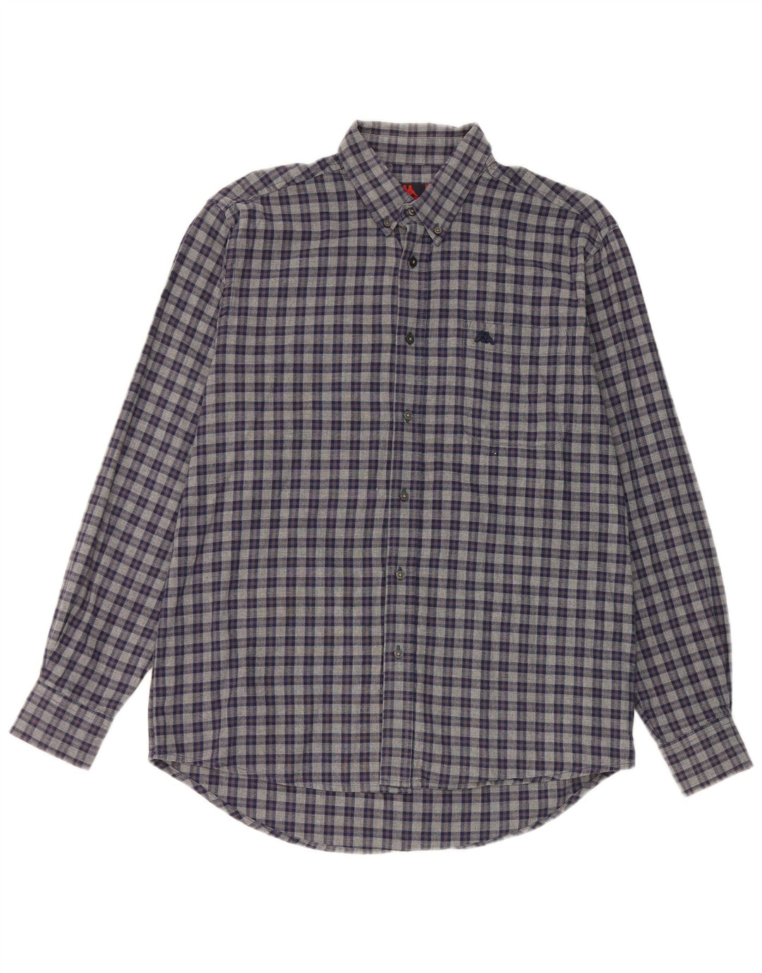 Kappa Mens Shirt Medium Navy Blue Check Cotton