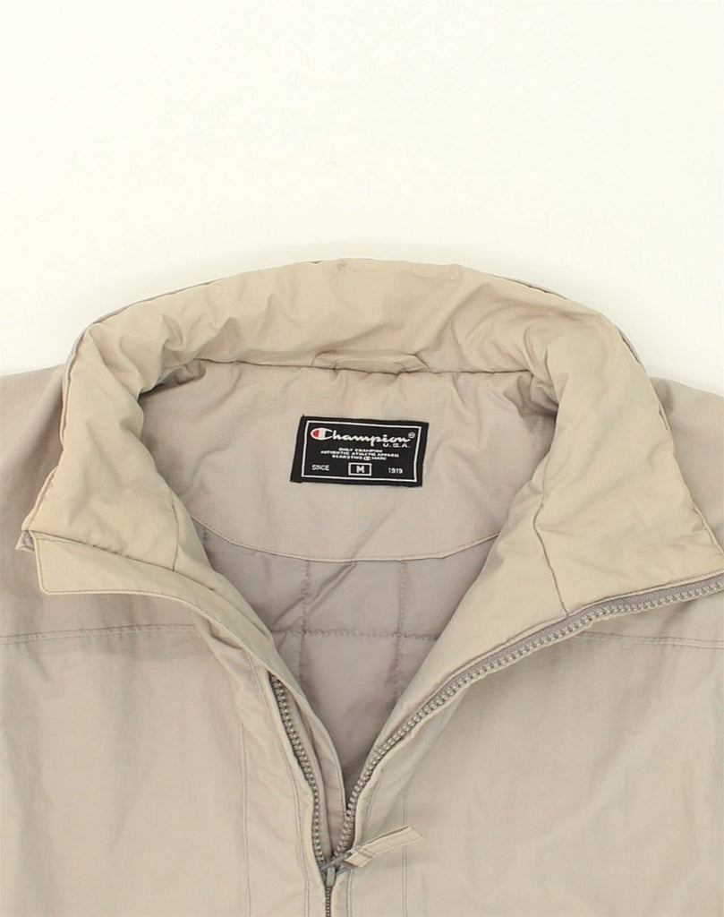 CHAMPION Mens Windbreaker Jacket UK 38 Medium Beige Polyamide | Vintage Champion | Thrift | Second-Hand Champion | Used Clothing | Messina Hembry 