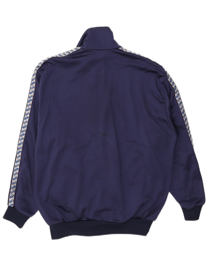 Asics Mens Graphic Tracksuit Top Jacket XL Navy Blue Colourblock