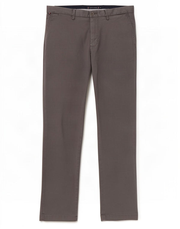 Tommy Hilfiger Mens Straight Chino Trousers W34 L34 Grey Cotton