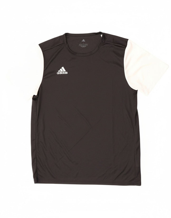Adidas Mens Aeroready T-Shirt Top Large Black Colourblock Polyester