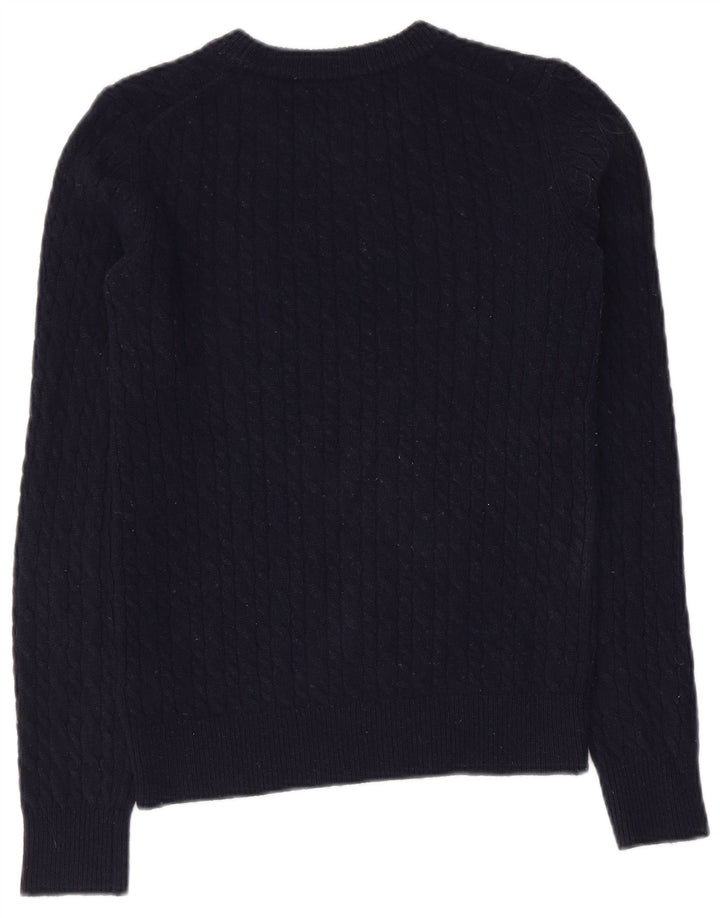 JACK WILLS Womens Crew Neck Jumper Sweater UK 8 Small  Navy Blue