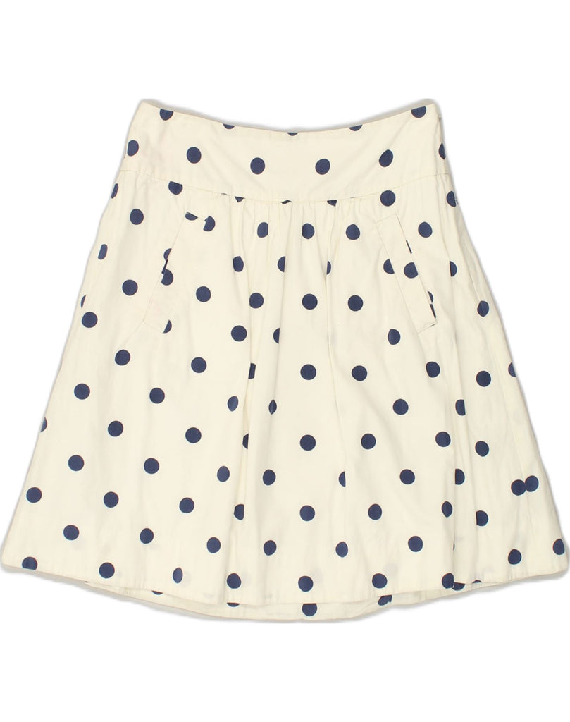 J. CREW Womens A-Line Skirt US 0 XS W26 White Polka Dot Cotton | Vintage J. Crew | Thrift | Second-Hand J. Crew | Used Clothing | Messina Hembry 