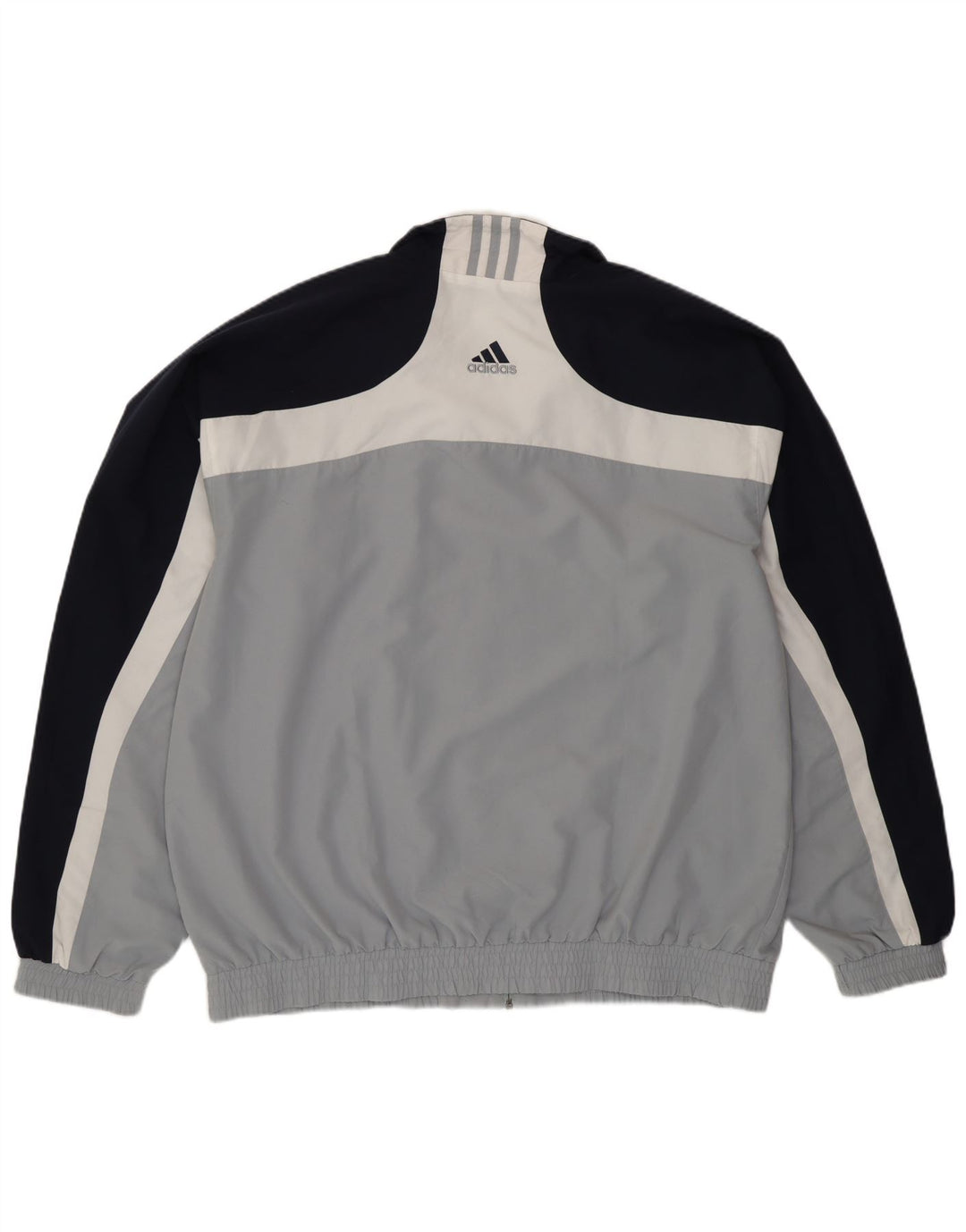 Adidas Mens Tracksuit Top Jacket UK 46/48 XL Grey Colourblock Polyester