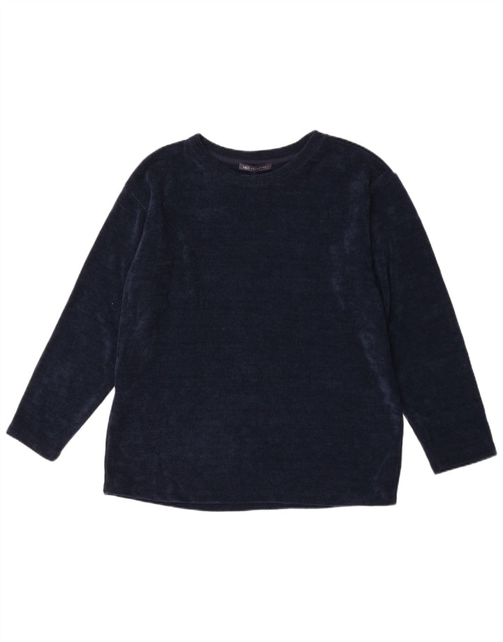 Marks & Spencer Mens Top Long Sleeve Large Navy Blue Polyester