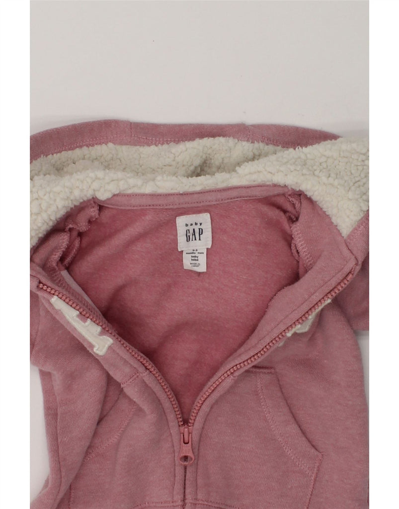 GAP Baby Girls Graphic Hooded Bodysuit 0-3 Months Pink Cotton | Vintage Gap | Thrift | Second-Hand Gap | Used Clothing | Messina Hembry 