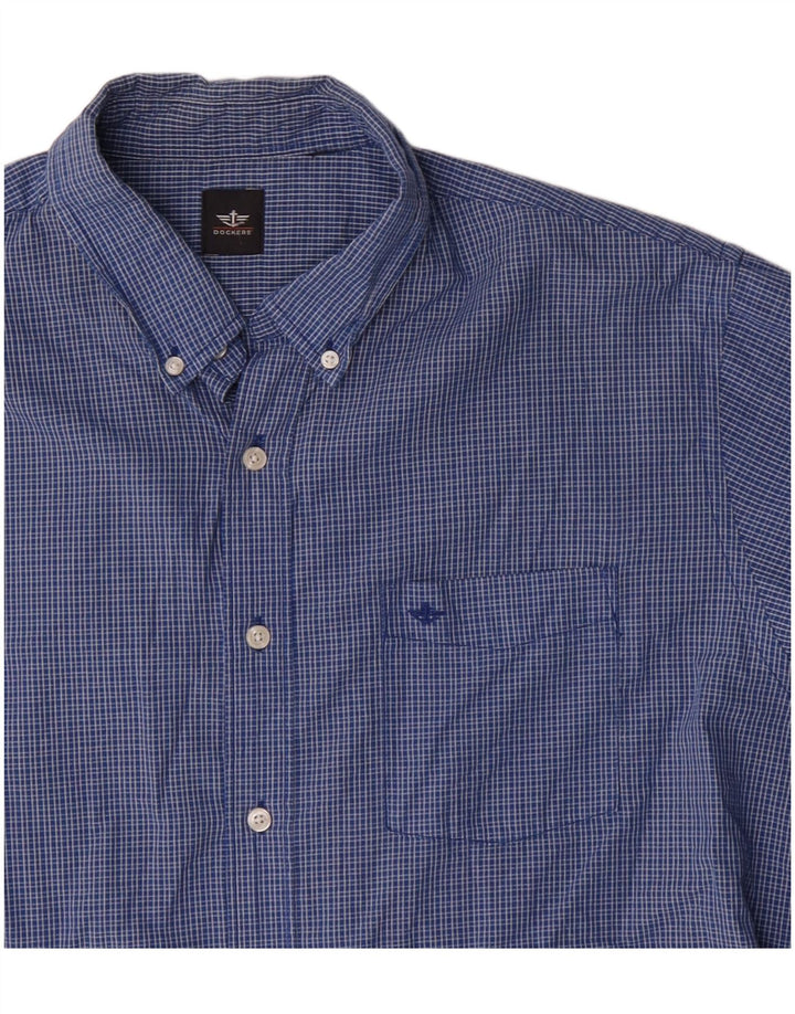 Dockers Mens Shirt XL Blue Check