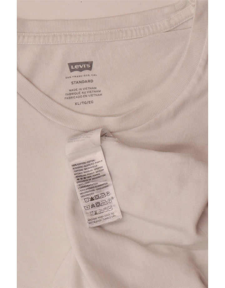 LEVI'S Mens Standard Fit T-Shirt Top XL White Cotton