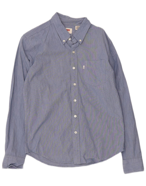 Levi's Mens Shirt Small Blue Flecked Cotton