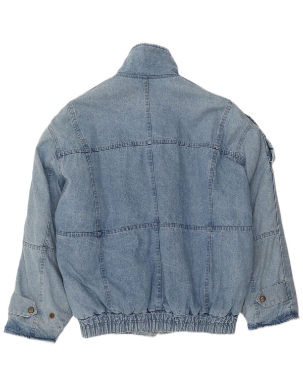 HEIN GERICKE Mens Loose Fit Military Denim Jacket UK 38 Medium Blue Cotton