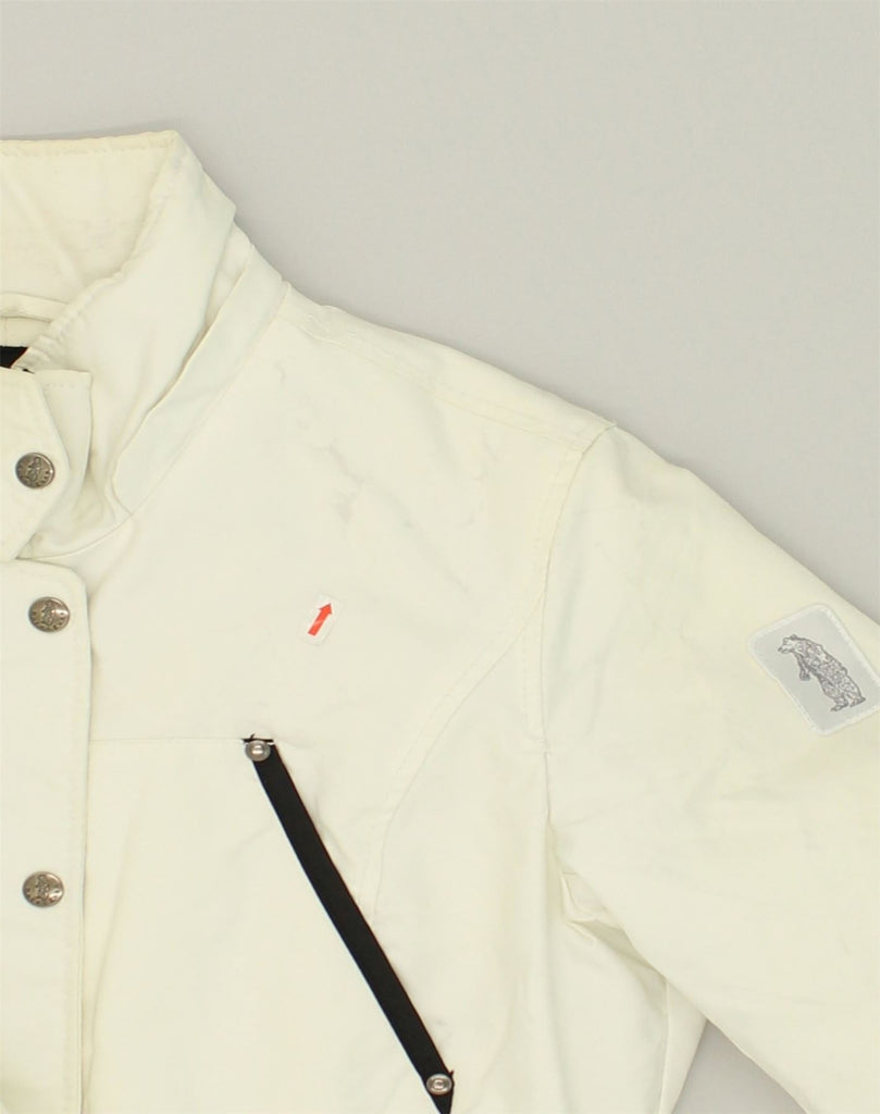 REFRIGUE Womens Windbreaker Jacket UK 14 Large White Nylon | Vintage Refrigue | Thrift | Second-Hand Refrigue | Used Clothing | Messina Hembry 