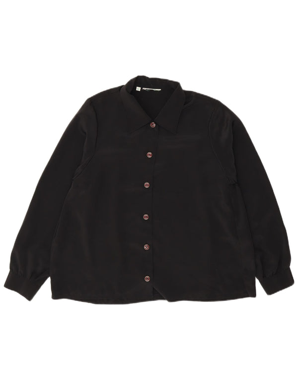 Vintage Womens Shirt Blouse UK 14 Large Black