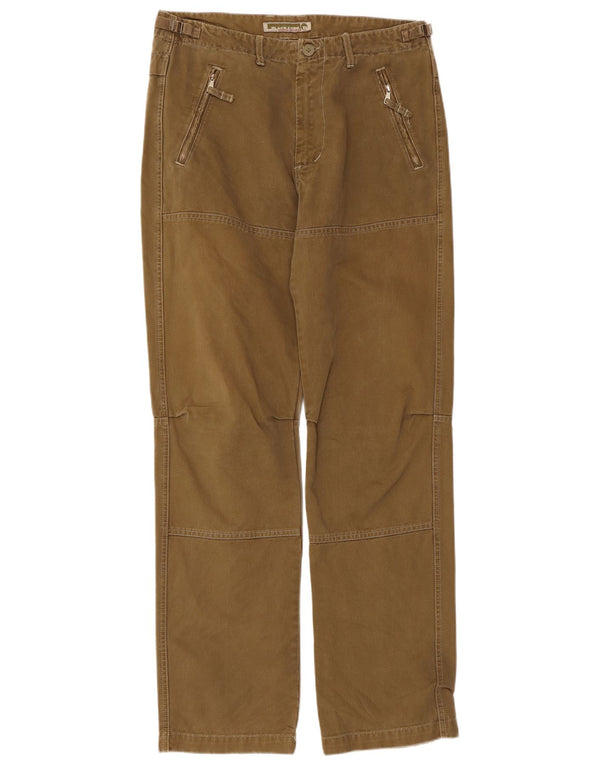 Vintage Mens Straight Chino Trousers IT 46 Small W32 L33 Khaki Cotton