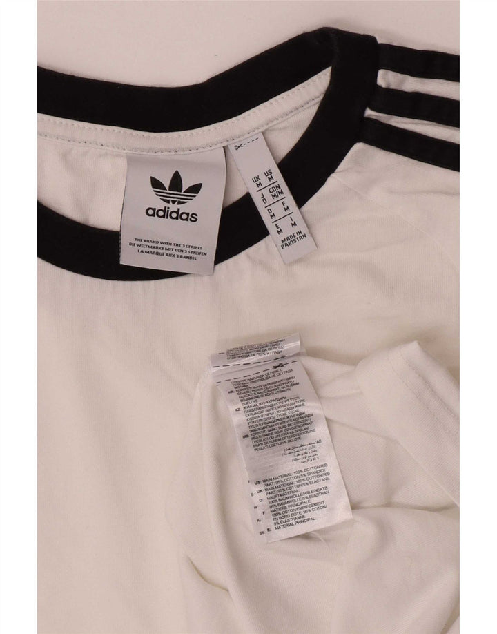 Adidas Mens Regular Top Long Sleeve Medium White Cotton
