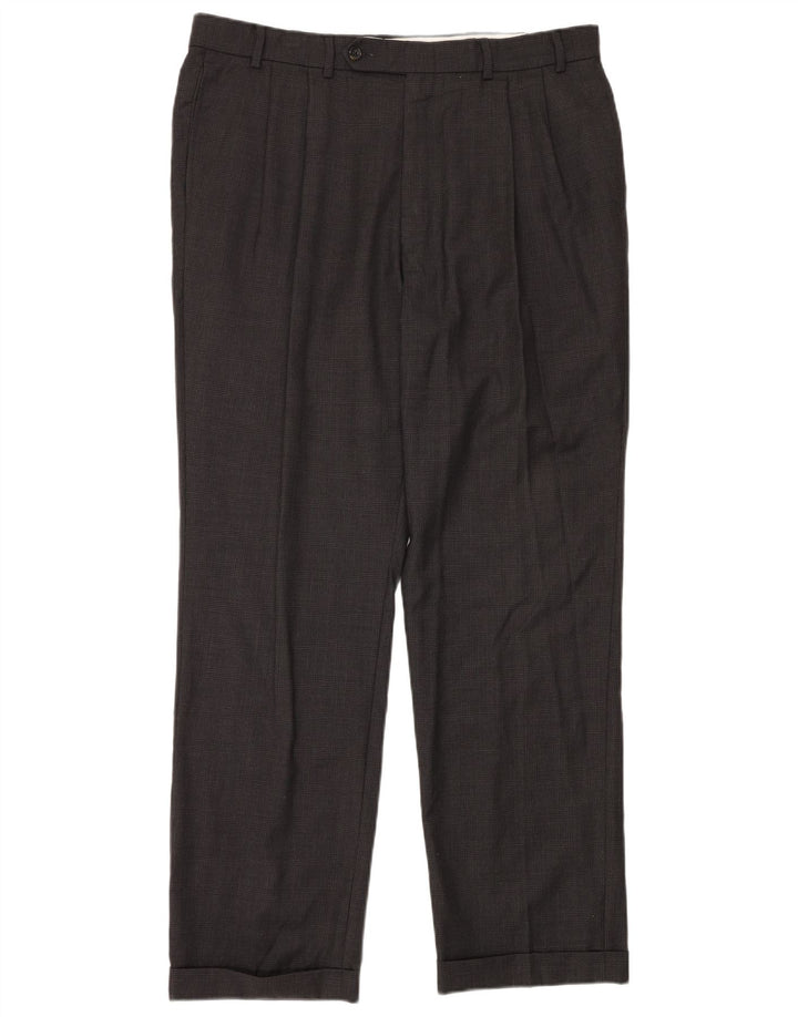NAUTICA Mens Pegged Suit Trousers W38 L32 Grey Check Wool
