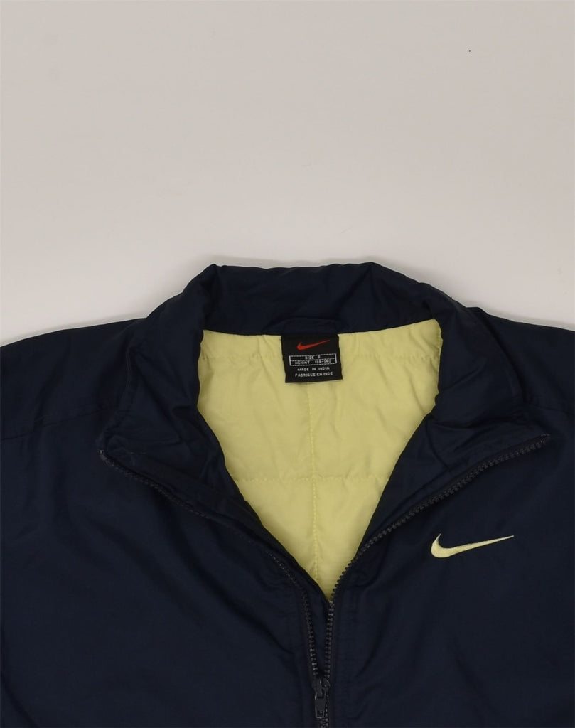 NIKE Boys Bomber Jacket 9-10 Years Small Navy Blue Polyester | Vintage Nike | Thrift | Second-Hand Nike | Used Clothing | Messina Hembry 