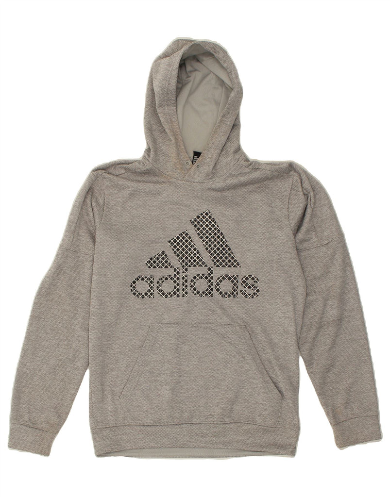 ADIDAS Mens Graphic Hoodie Jumper  Medium Grey Polyester Vintage Adidas and Second-Hand Adidas from Messina Hembry 