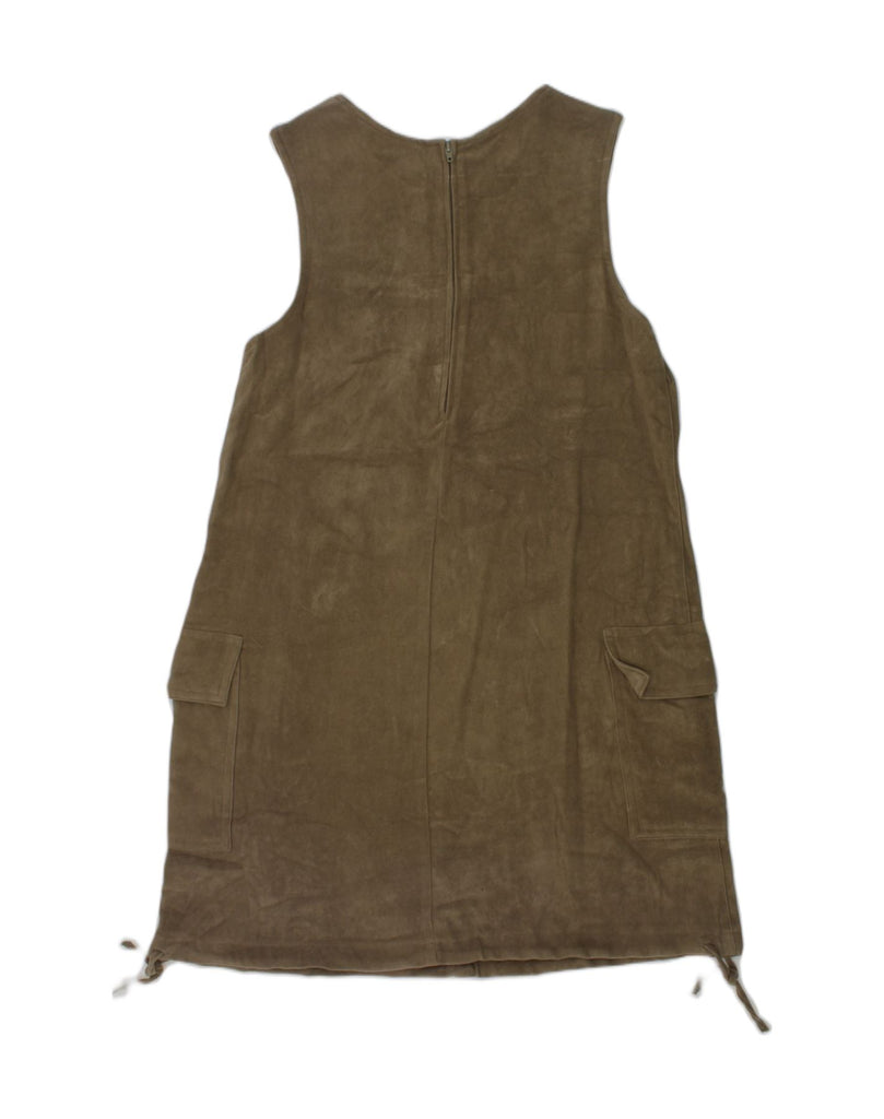 BENETTON Girls Sleeveless Cargo Basic Dress 9-10 Years Khaki Viscose | Vintage Benetton | Thrift | Second-Hand Benetton | Used Clothing | Messina Hembry 