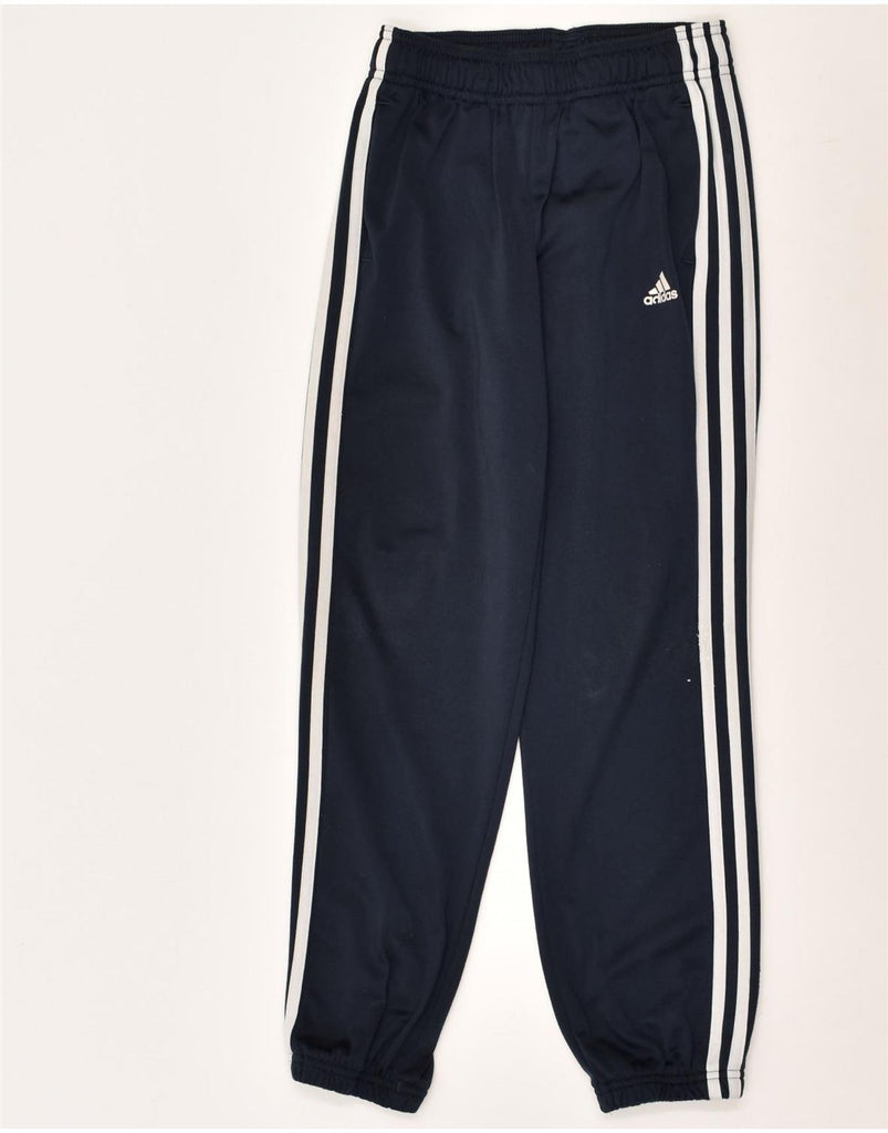 ADIDAS Boys Tracksuit Trousers Joggers 9-10 Years Navy Blue Polyester | Vintage Adidas | Thrift | Second-Hand Adidas | Used Clothing | Messina Hembry 