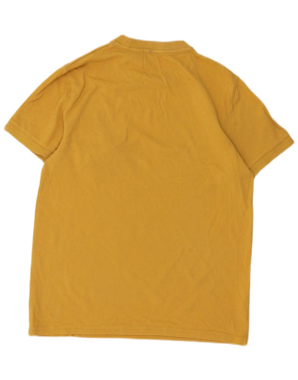 Fred Perry Mens T-Shirt Top Medium Yellow Cotton