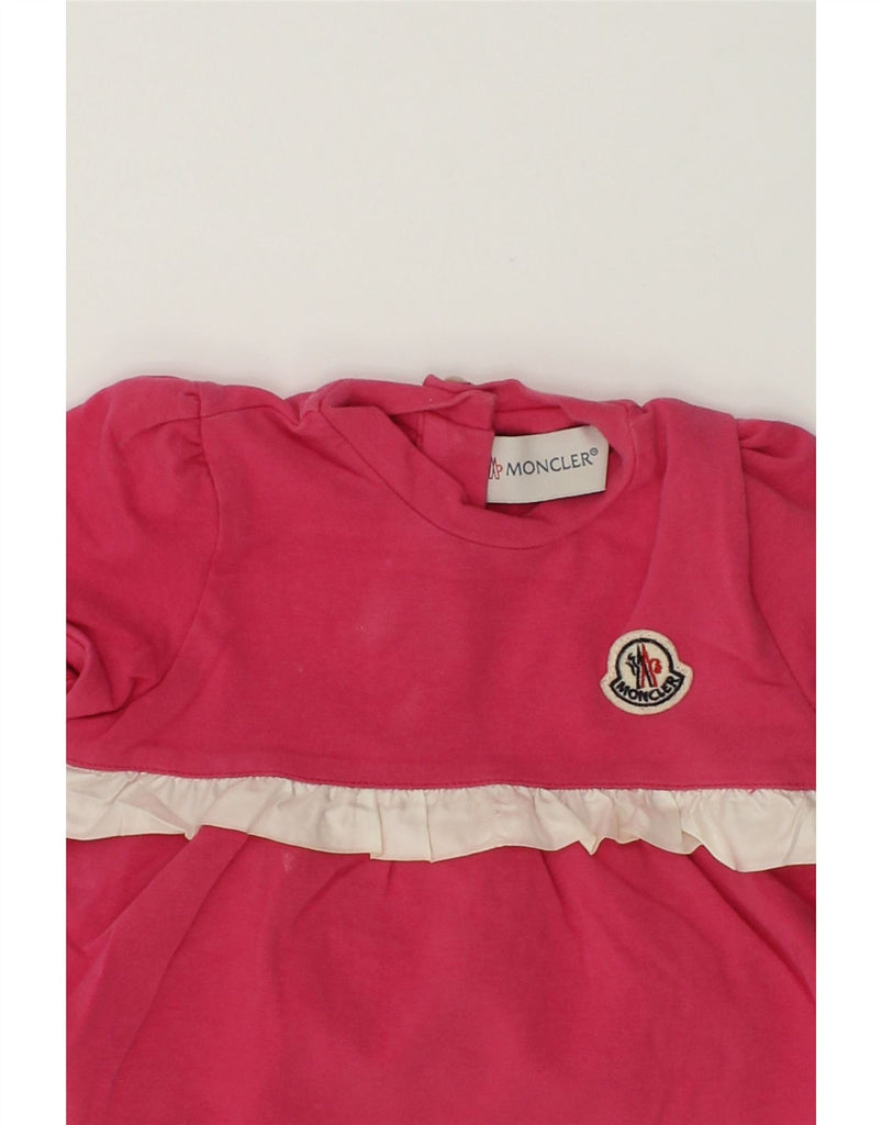 MONCLER Baby Girls Basic Dress 9-12 Months Pink Cotton | Vintage Moncler | Thrift | Second-Hand Moncler | Used Clothing | Messina Hembry 