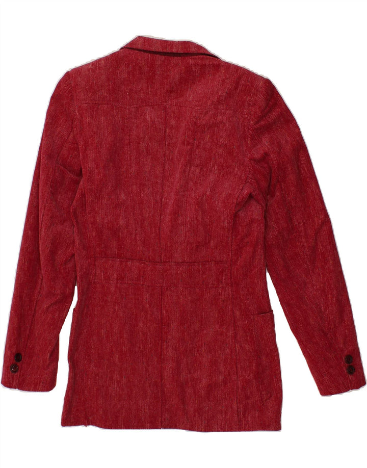 VINTAGE Womens Longline 2 Button Blazer Jacket IT 48 XL Burgundy Vintage Vintage and Second-Hand Vintage from Messina Hembry 