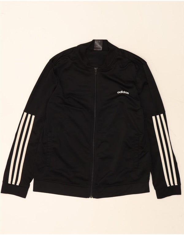ADIDAS Womens Tracksuit Top Jacket UK 20/22 XL Black Polyester