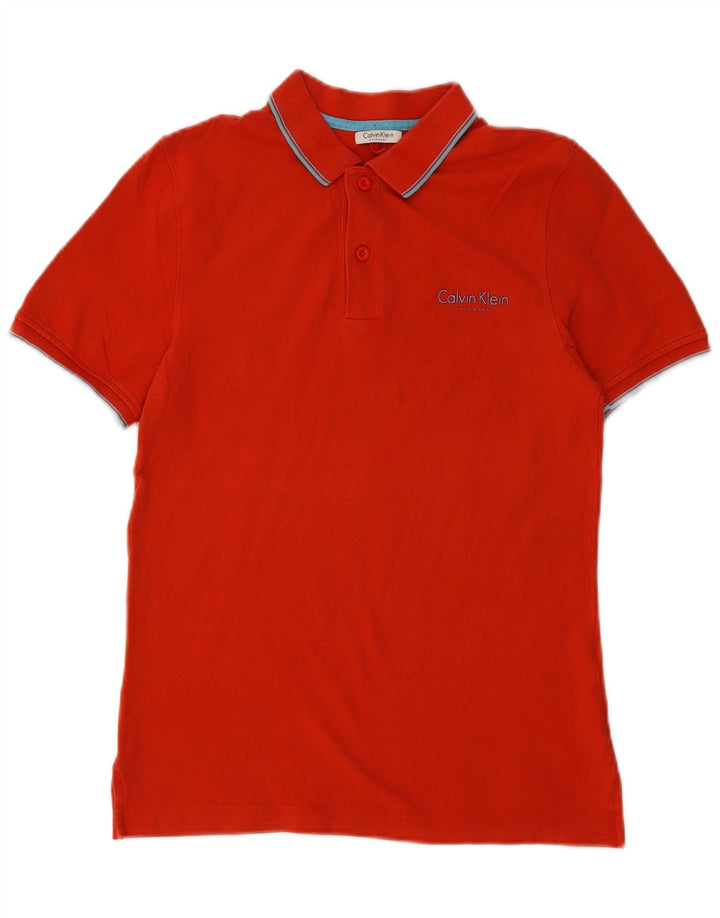 CALVIN KLEIN Mens Polo Shirt Small Red Cotton