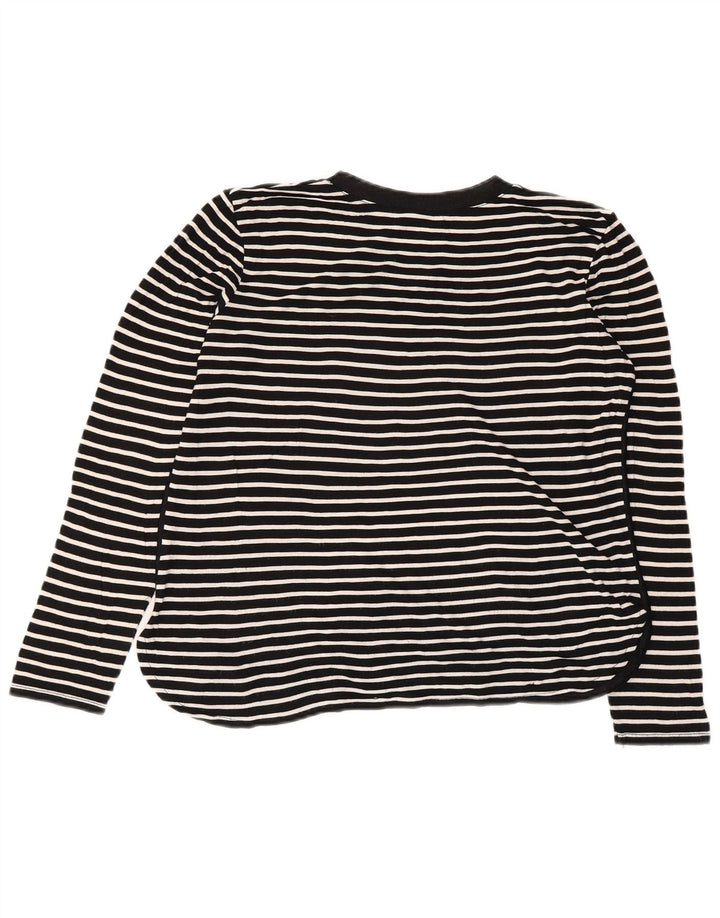 Zara Womens Top Long Sleeve UK 14 Medium Black Striped