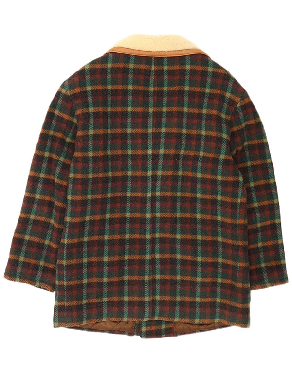 INDIOS Mens Overcoat UK 40 Large Multicoloured Check