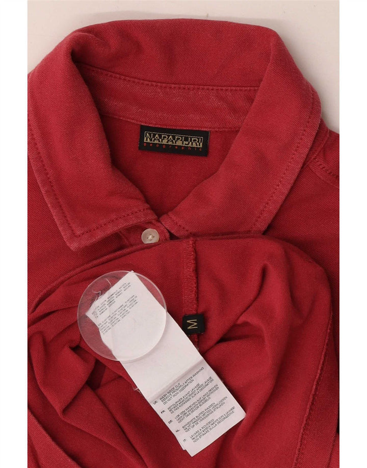 Napapijri Womens Geographic Shirt UK 12 Medium Red Cotton