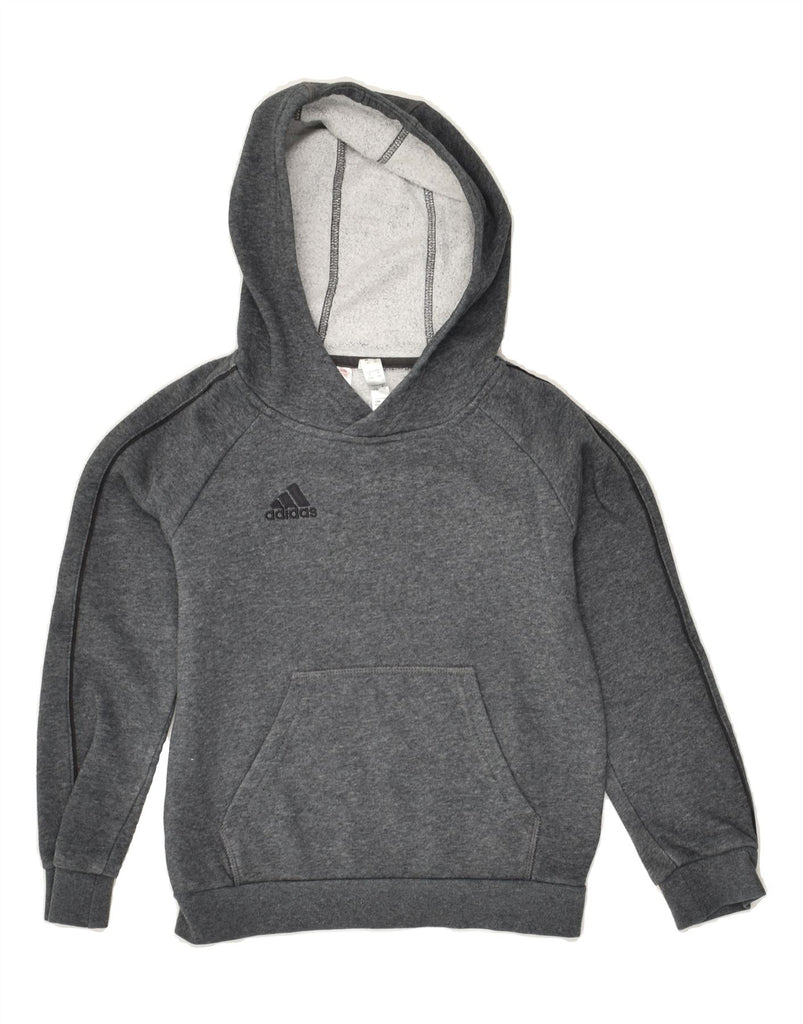 ADIDAS Boys Graphic Hoodie Jumper 7-8 Years Grey Cotton | Vintage Adidas | Thrift | Second-Hand Adidas | Used Clothing | Messina Hembry 