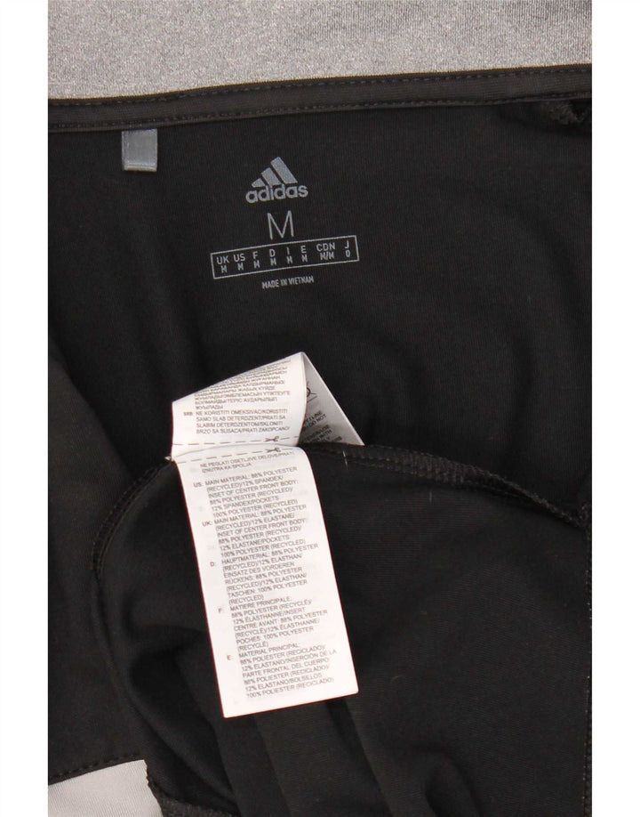 Adidas Mens Zip Neck Pullover Tracksuit Top Medium Black Colourblock