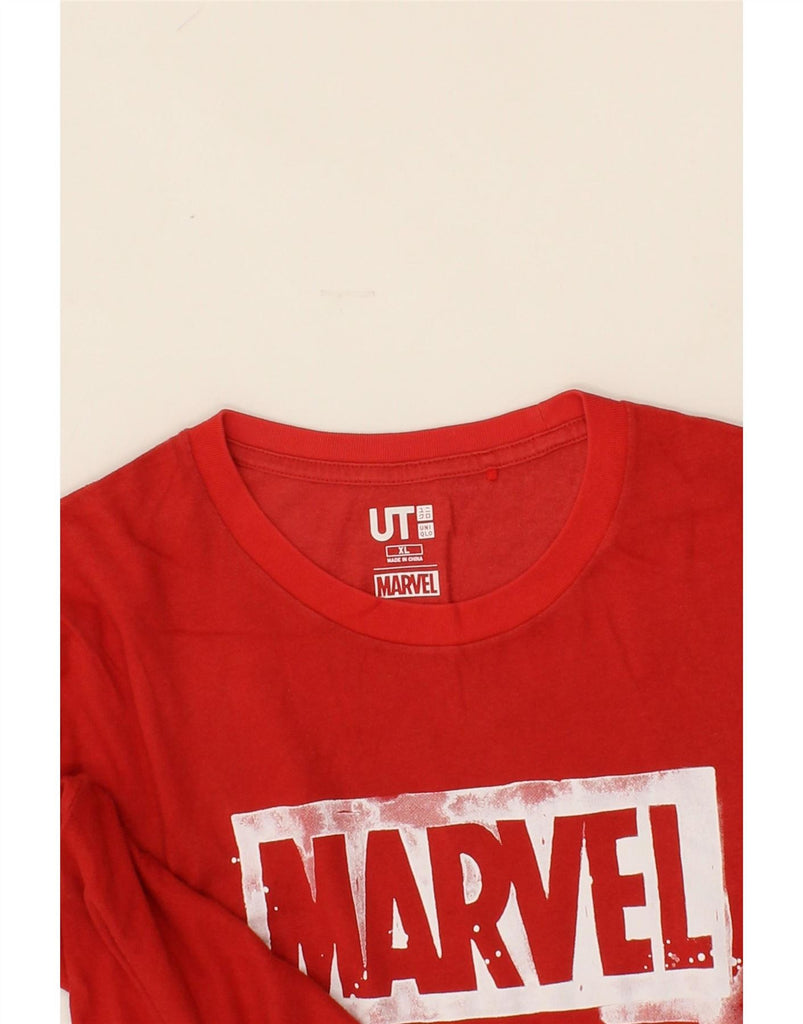 UNIQLO Mens Marvel Graphic T-Shirt Top XL Red Cotton Vintage Uniqlo and Second-Hand Uniqlo from Messina Hembry 