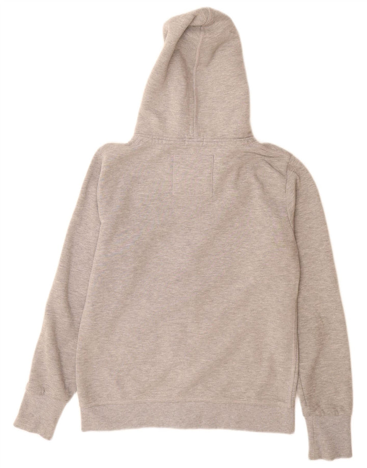 Superdry Womens Zip Hoodie Sweater UK 14 Large Grey Polyester