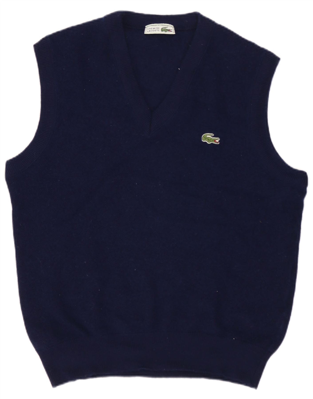 LACOSTE Mens Vest Tank Top Size 5 Large Navy Blue Wool