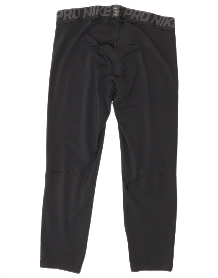 Nike Mens Dri Fit Graphic Crop Leggings Large Black Polyester