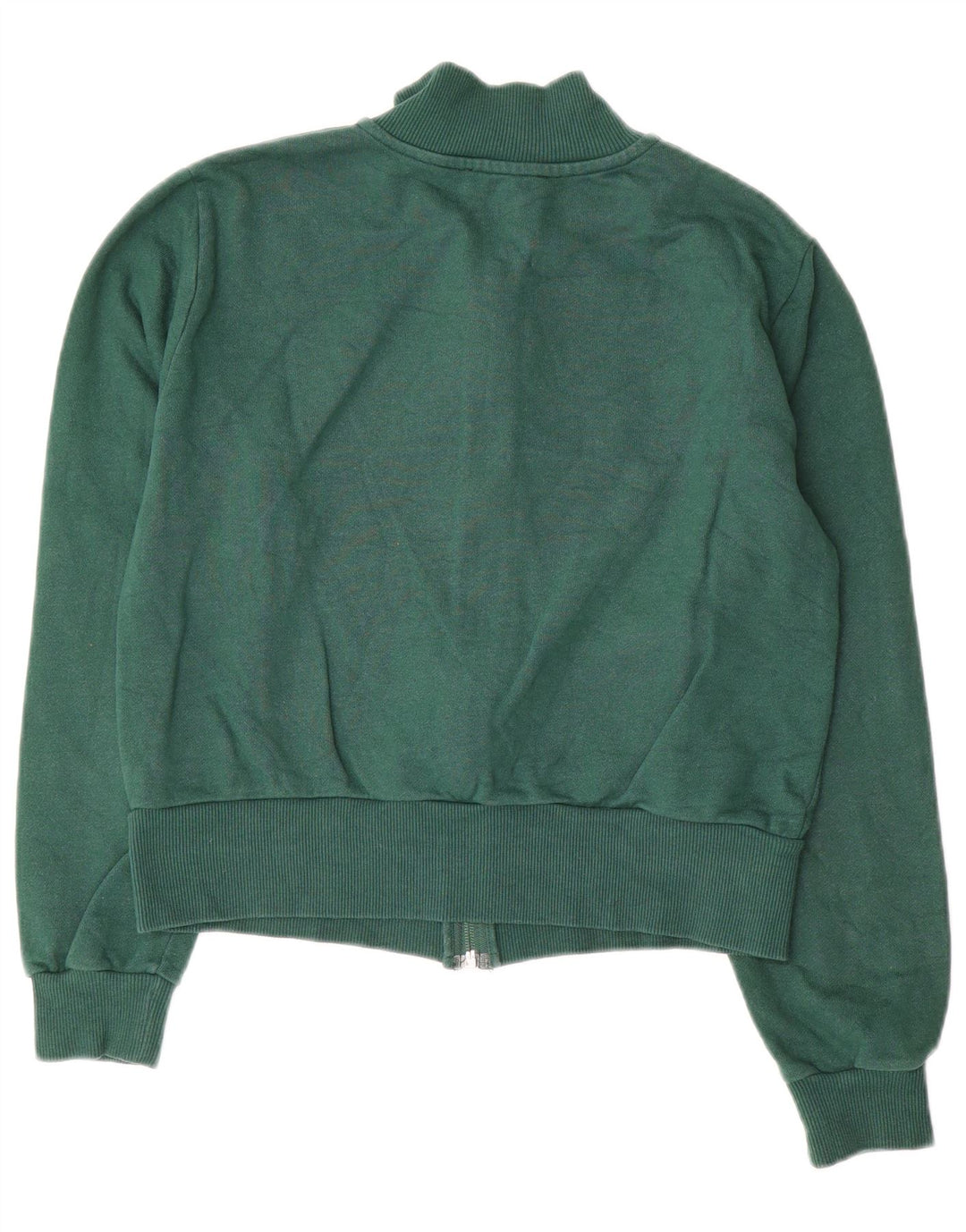 Zara Womens Tracksuit Top Jacket UK 16 Large Green Cotton