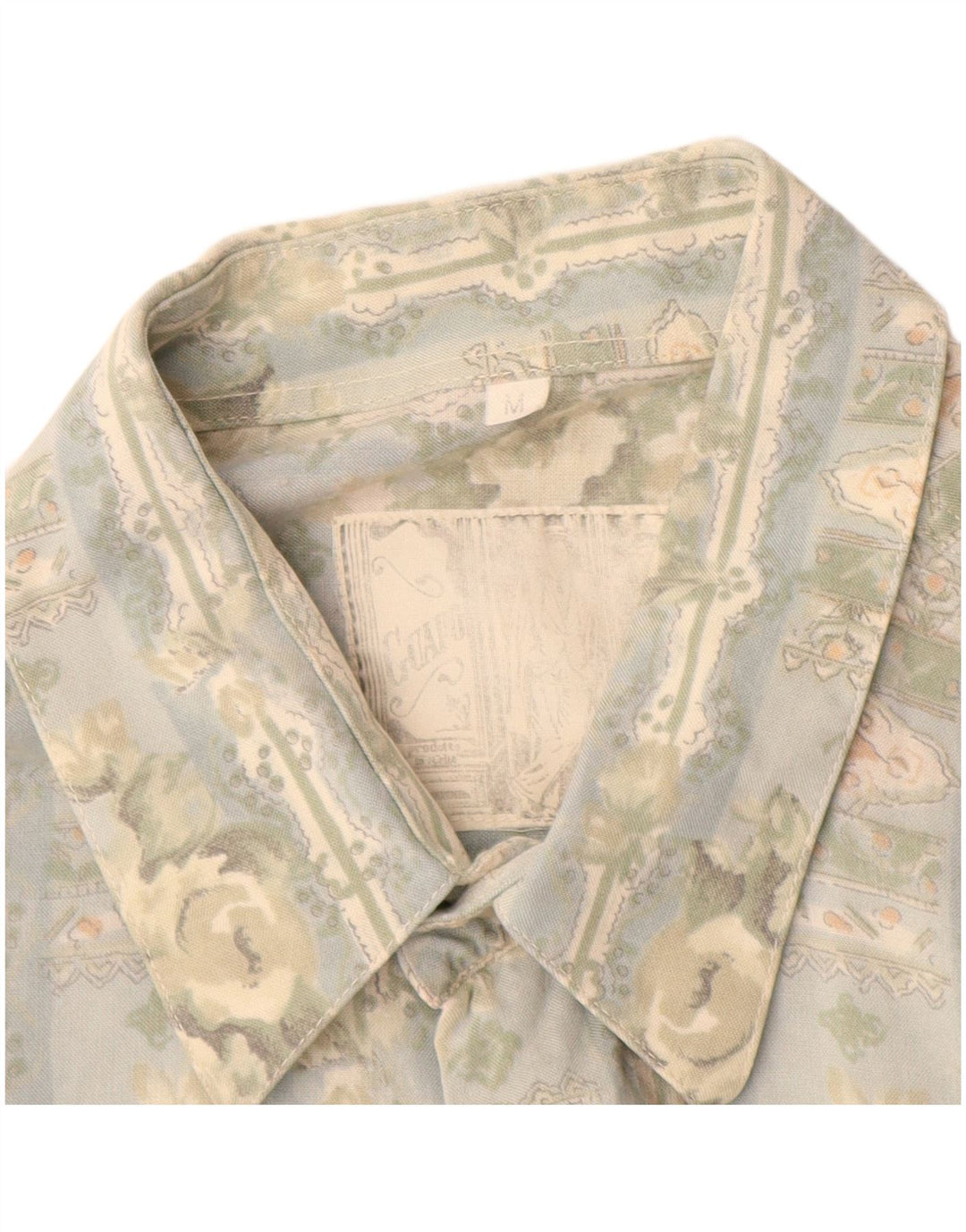 Vintage Mens Shirt Medium Blue Floral