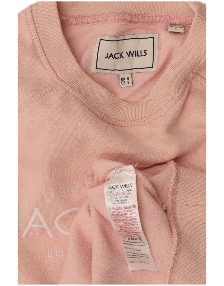 Jack Wills Womens Graphic Oversized Sweatshirt Jumper UK 6 Small Pink