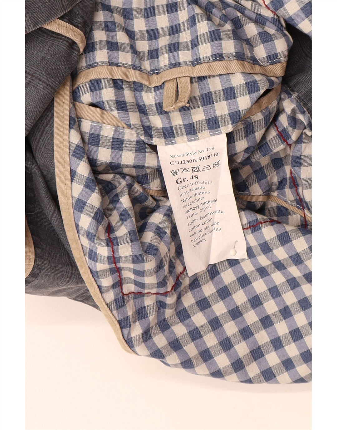 CAMEL ACTIVE Mens 2 Button Blazer Jacket IT 48 Medium Blue Check Cotton