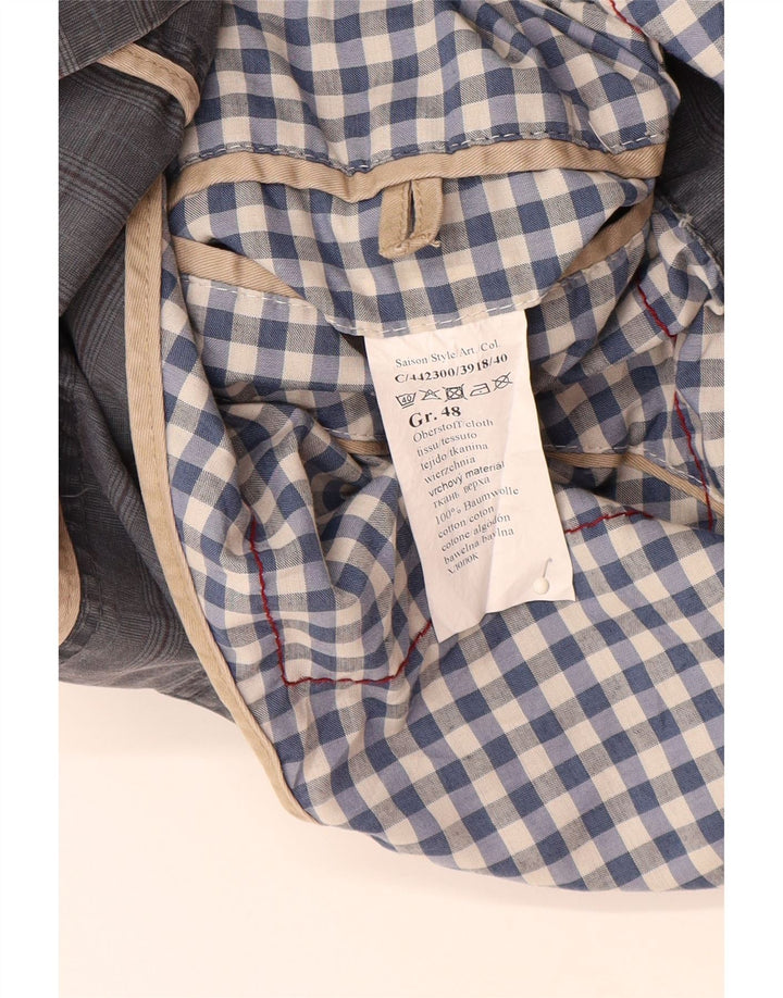 CAMEL ACTIVE Mens 2 Button Blazer Jacket IT 48 Medium Blue Check Cotton